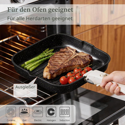 19-teiliges Induktions Kochgeschirr Set mit abnehmbaren Griffen