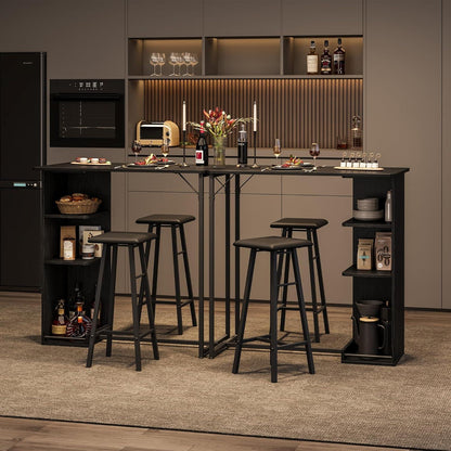 Litake Bartisch Set mit Hockern – Industrie-Stil für Küche & Bar