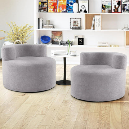 Rundes Einzelsofa mit Teddyfleece – Bequemer Sessel 82cm