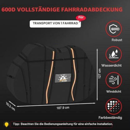 Fahrradabdeckung wasserdicht für 1 Fahrrad – Zettum