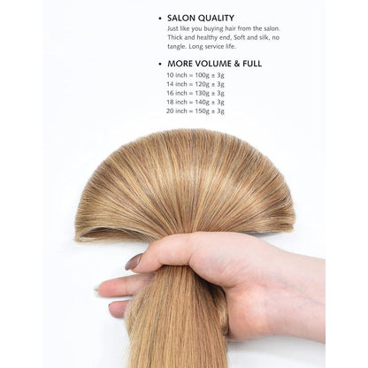 Echthaar Verlängerung Clip-in 16 inch Dunkelblond