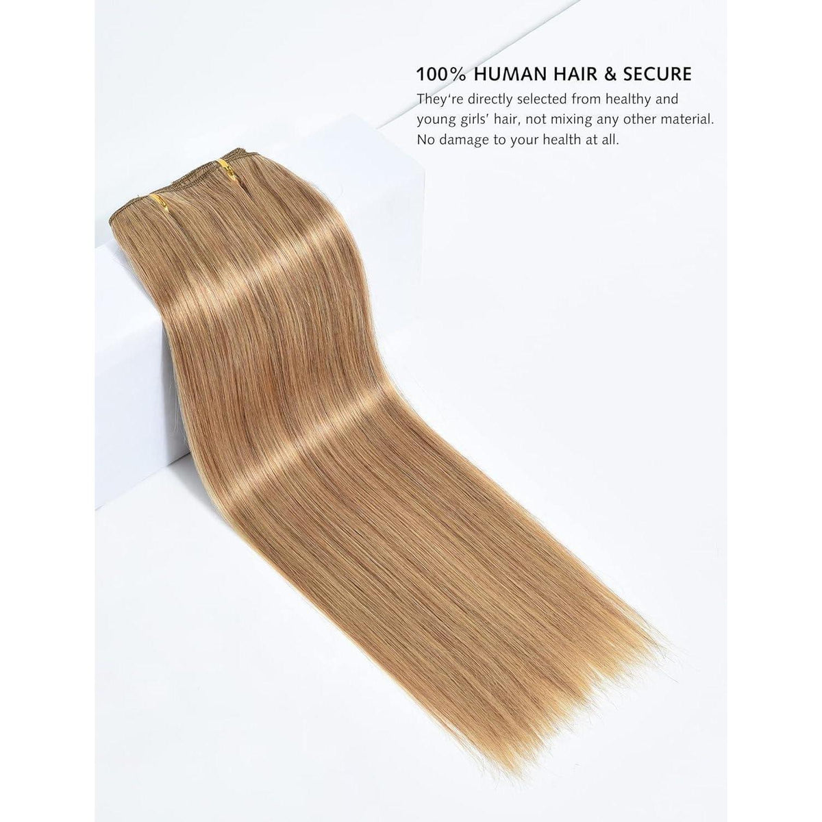 Echthaar Clip-in Extensions Dunkelblond 14 inch