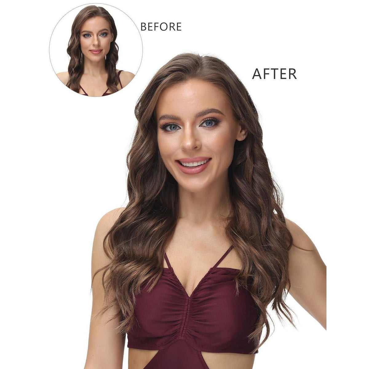 Echthaar Clip-in Extensions Dunkelblond 14 inch