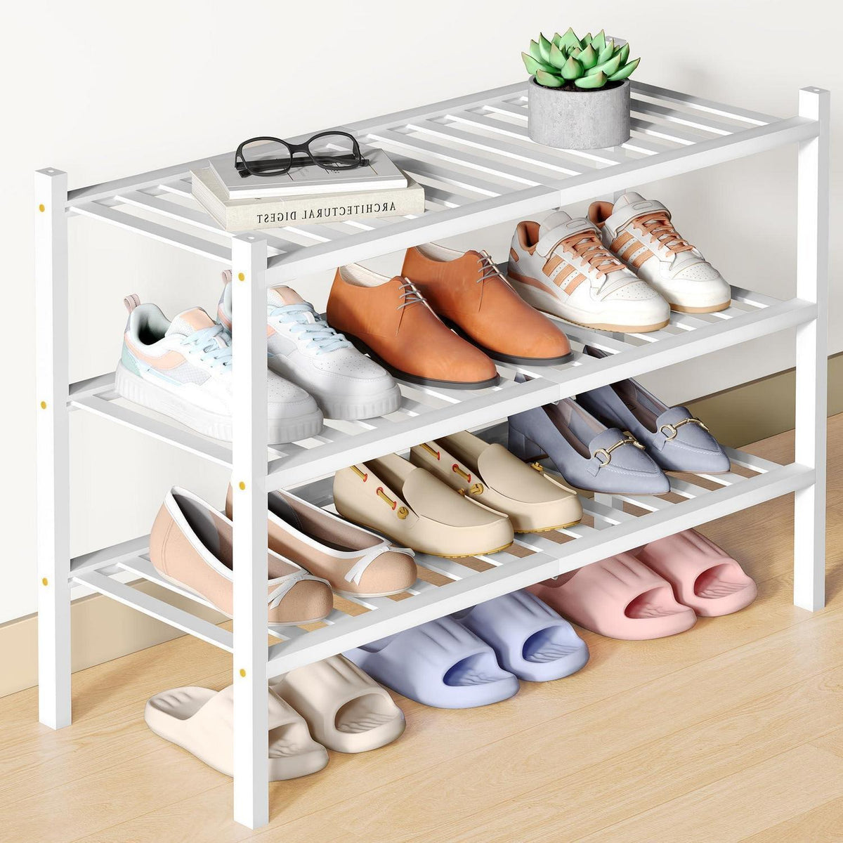 Bambus Schuhregal 3 Ebenen – Platzsparend & Stapelbar