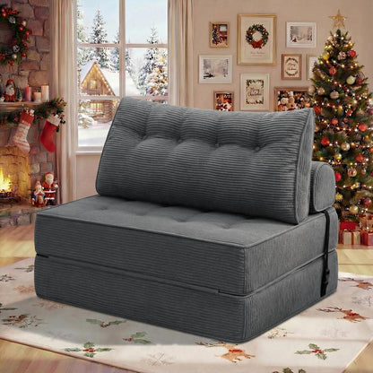 Faltbares Schlafsofa 3-in-1 – Schlafsessel & Gästebett Grau