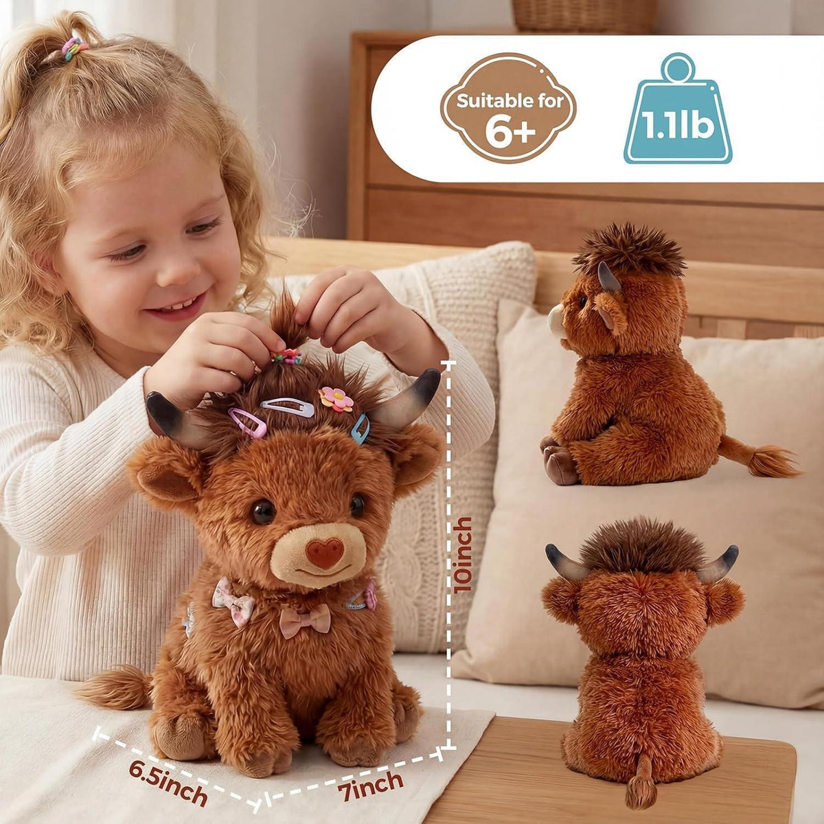 Mewaii Highland Cow Wärmekissen – Kuscheltier für Wärme & Geborgenheit