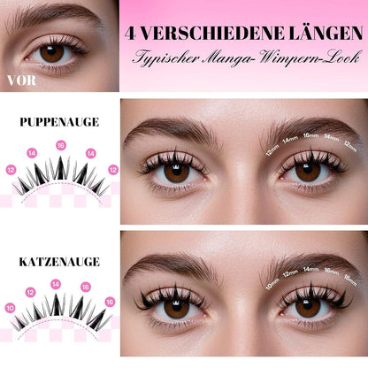 Manga Lashes – 144 Stück D Curl für Volumen-Look
