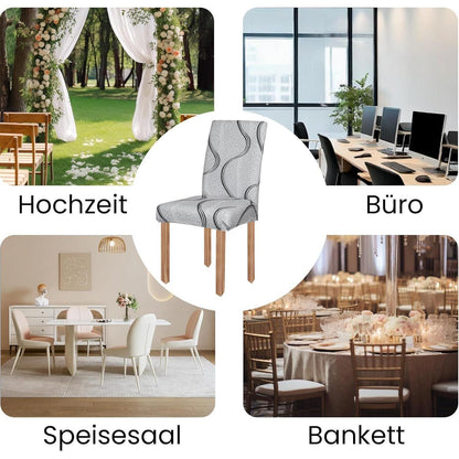 Stretch Stuhlhussen 4er Set – Elastische Möbelbezüge für Stühle