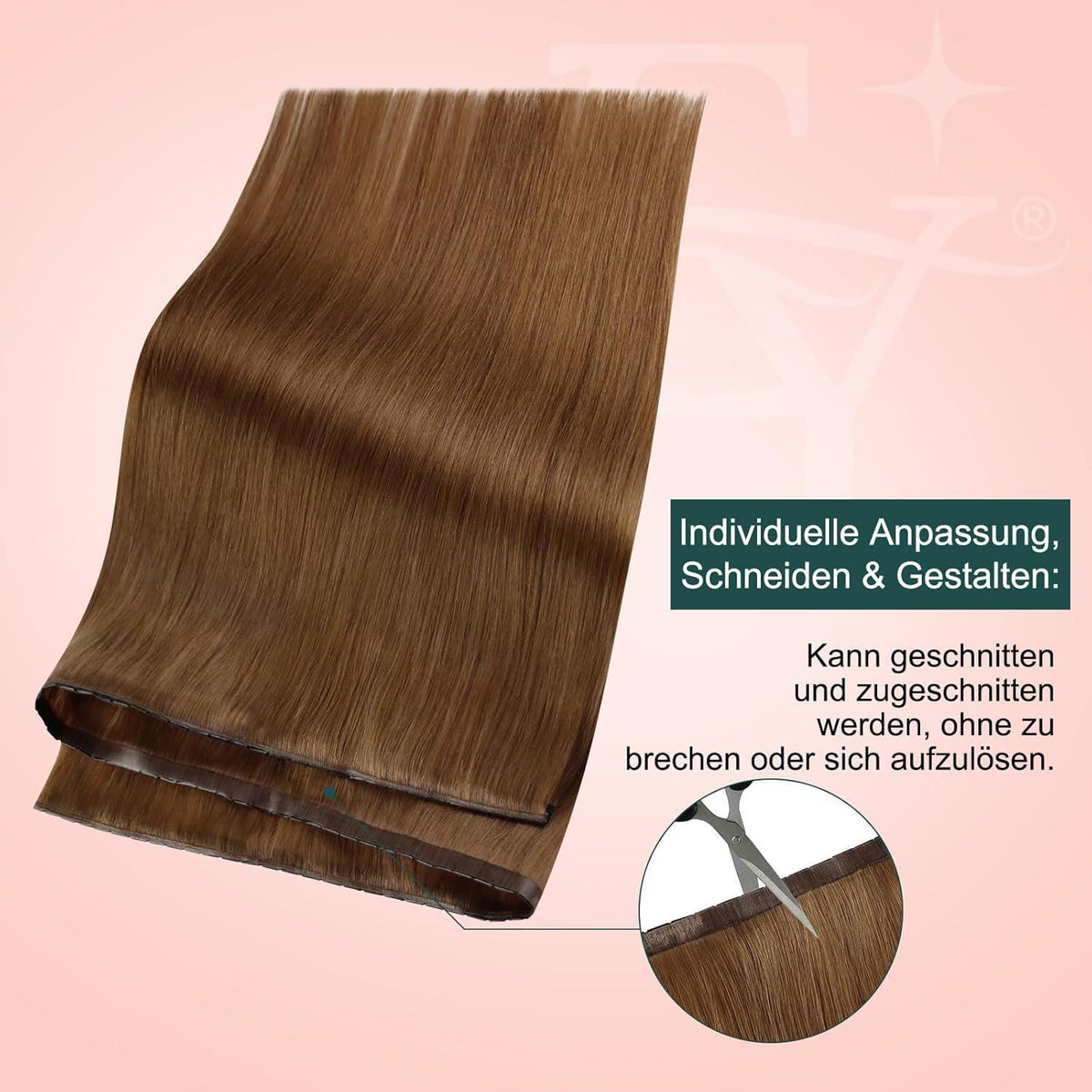 Orangene Echthaar Tressen – 50cm, 100g, Glätten #330