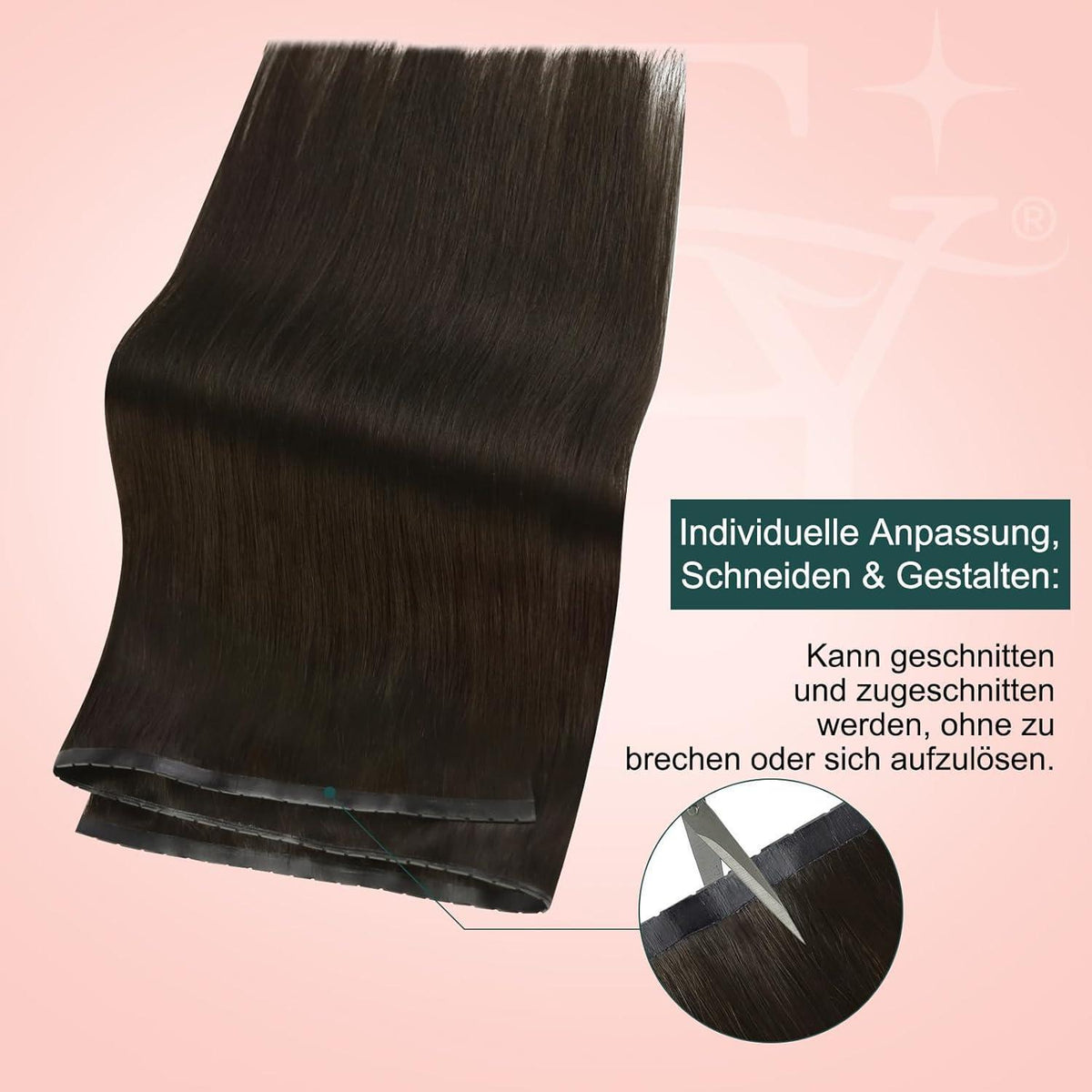 Butterfly Tressen Echthaar Braun – Haarverlängerung 40cm