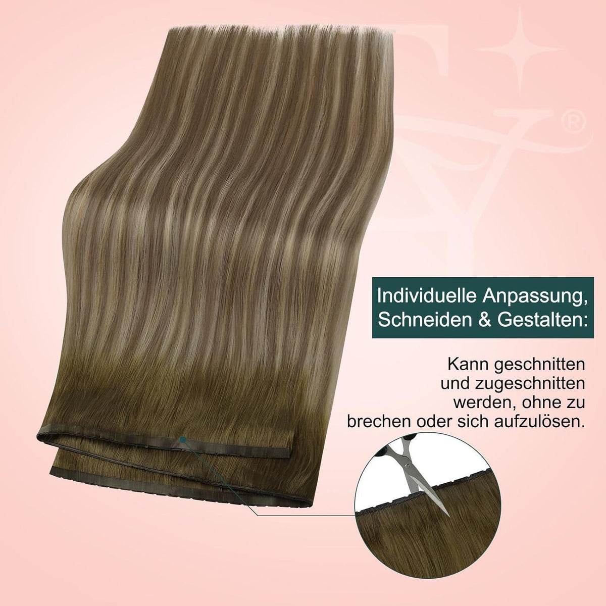 Butterfly Tressen Extensions Echthaar Ombre Dunkelbraun Blond