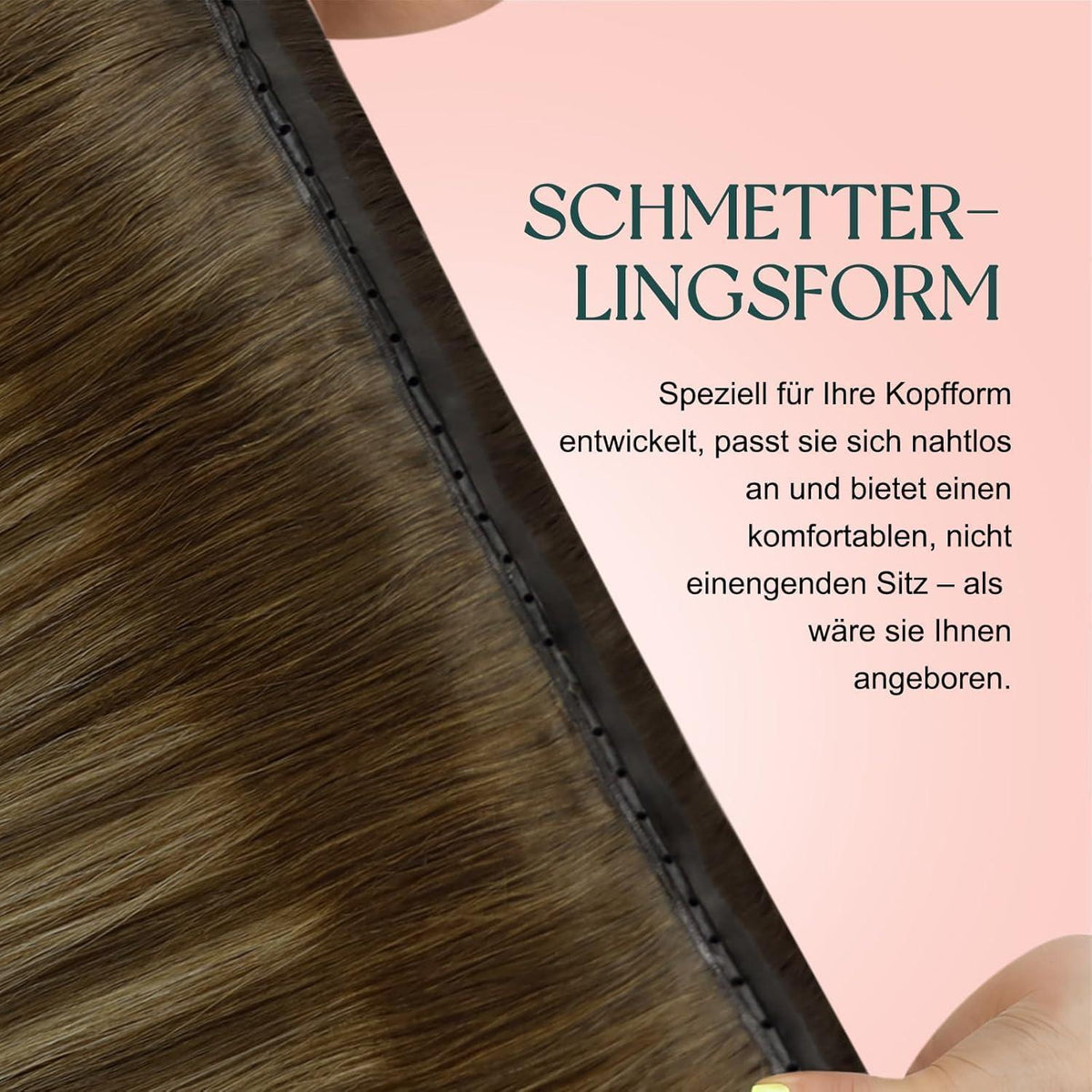 Echthaar Butterfly Tressen Balayage Braun Ombre Blond