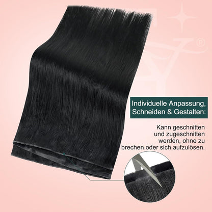 Butterfly Tressen Echthaar Schwarz – 60cm, 100g
