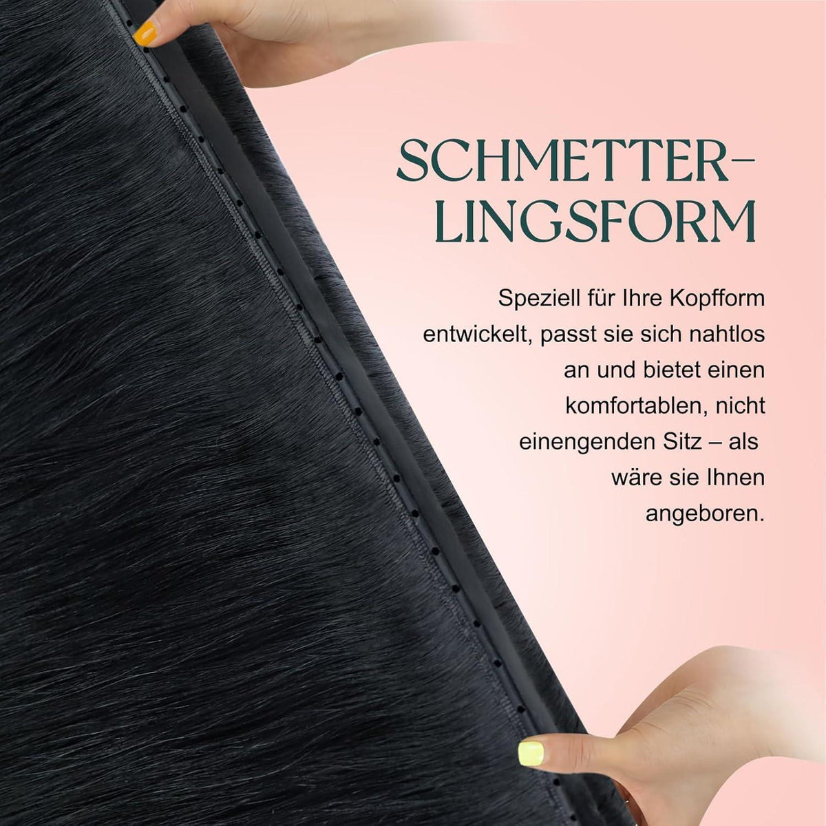 Butterfly Tressen Echthaar Schwarz – 60cm, 100g