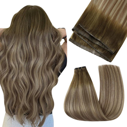 Easyouth Ombre Blond Echthaar Tressen Braun Dunkelbraun