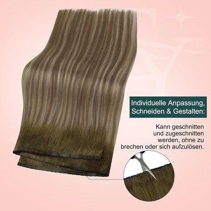 Easyouth Ombre Blond Echthaar Tressen Braun Dunkelbraun
