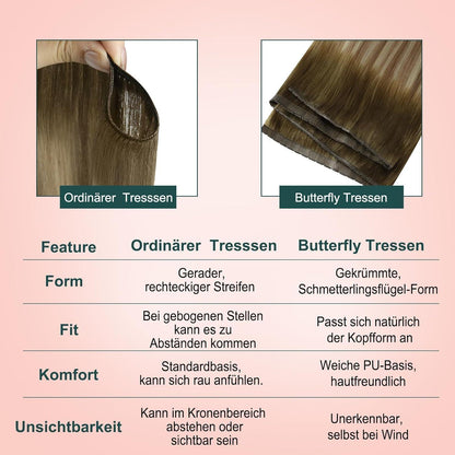 Easyouth Ombre Blond Echthaar Tressen Braun Dunkelbraun