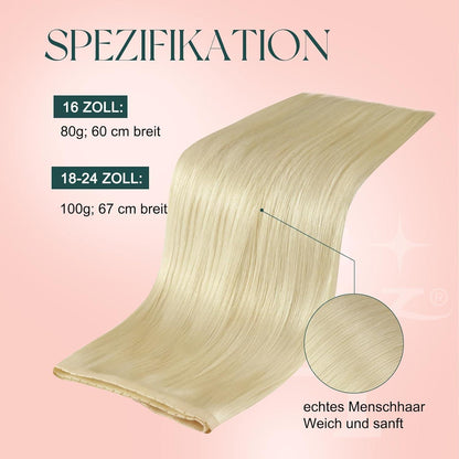 Blond Butterfly Haarverlängerung Echthaar 40cm