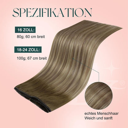 Blond Balayage Butterfly Tressen Echthaar Haarverlängerung 40cm