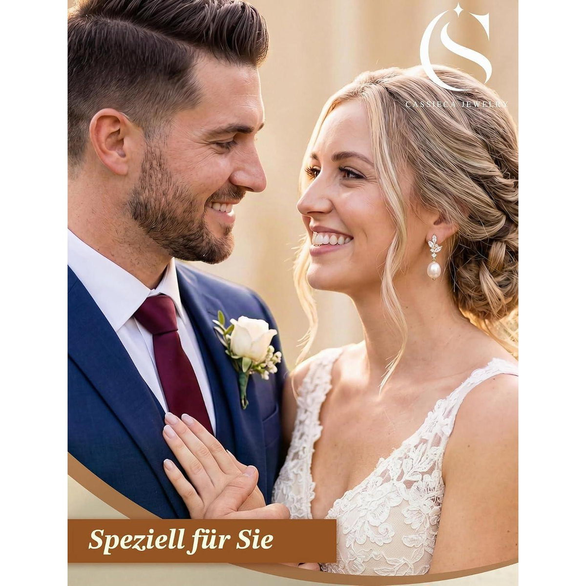 Ohrclips Damen 14K Gold Perlen Zirkonia Ohne Ohrlöcher