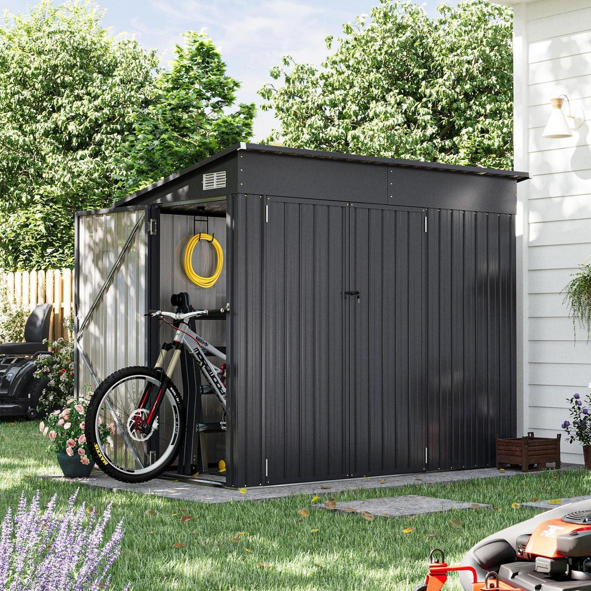 Outdoor Gerätehaus 8x4 ft – Pultdach, wetterfest & sicher