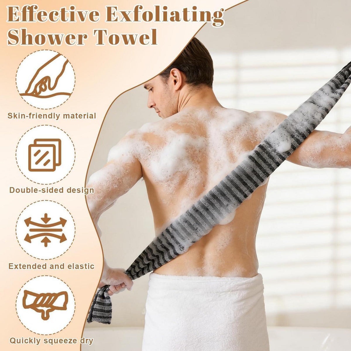 4x Japanisches Peeling-Handtuch für Tiefenreinigung