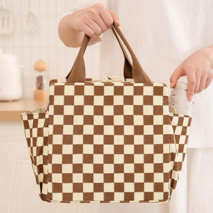 Kühltasche Damen 12L Cord Lunchtasche mit Seitentaschen