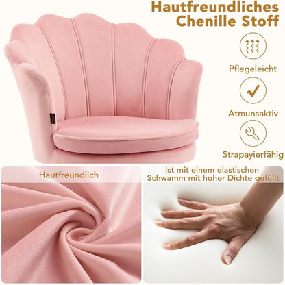 Samt Esszimmerstuhl mit Blütenblatt-Rückenlehne & Goldbeinen