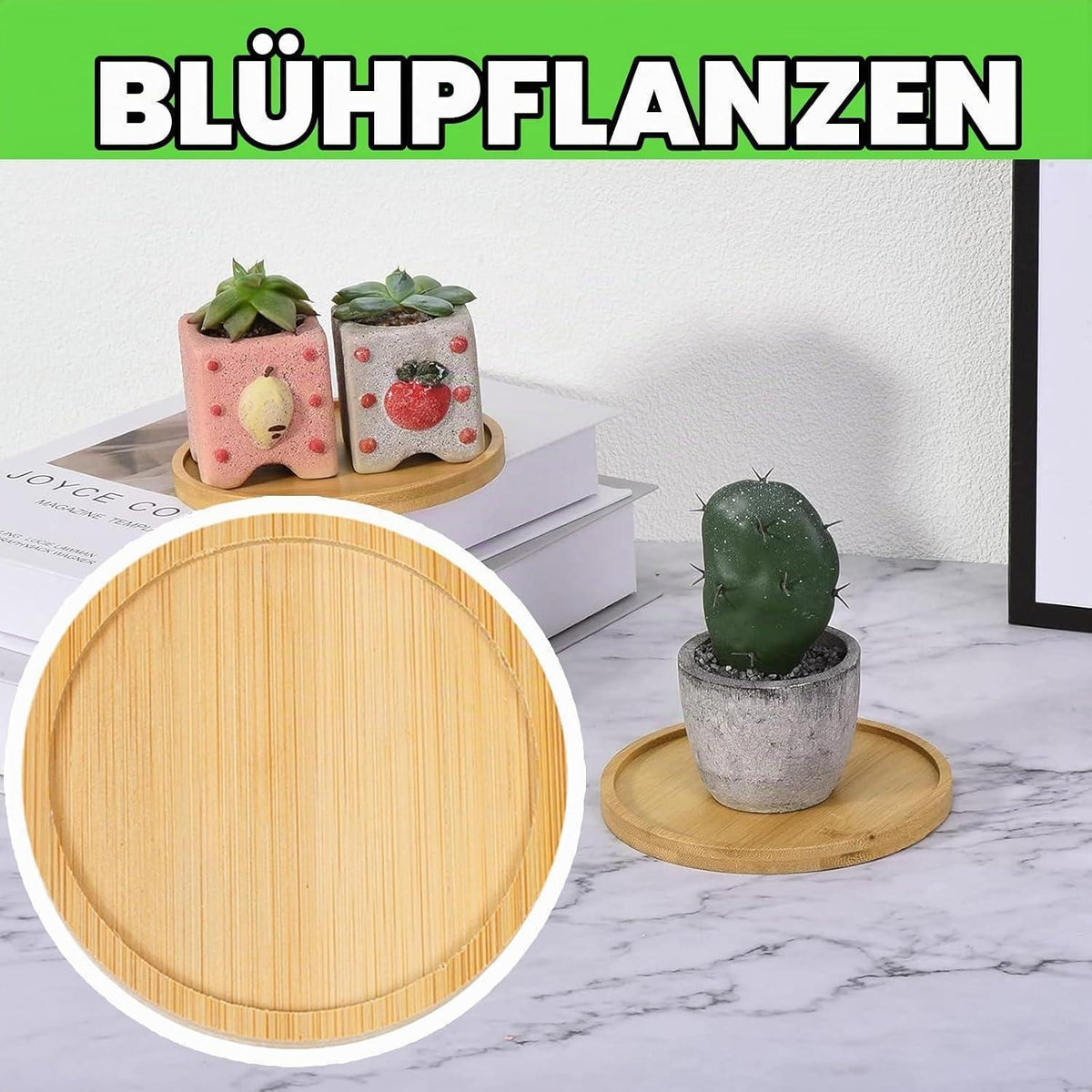12 Holz Untersetzer Round Bambus - Möbel Schutz & Dekoration