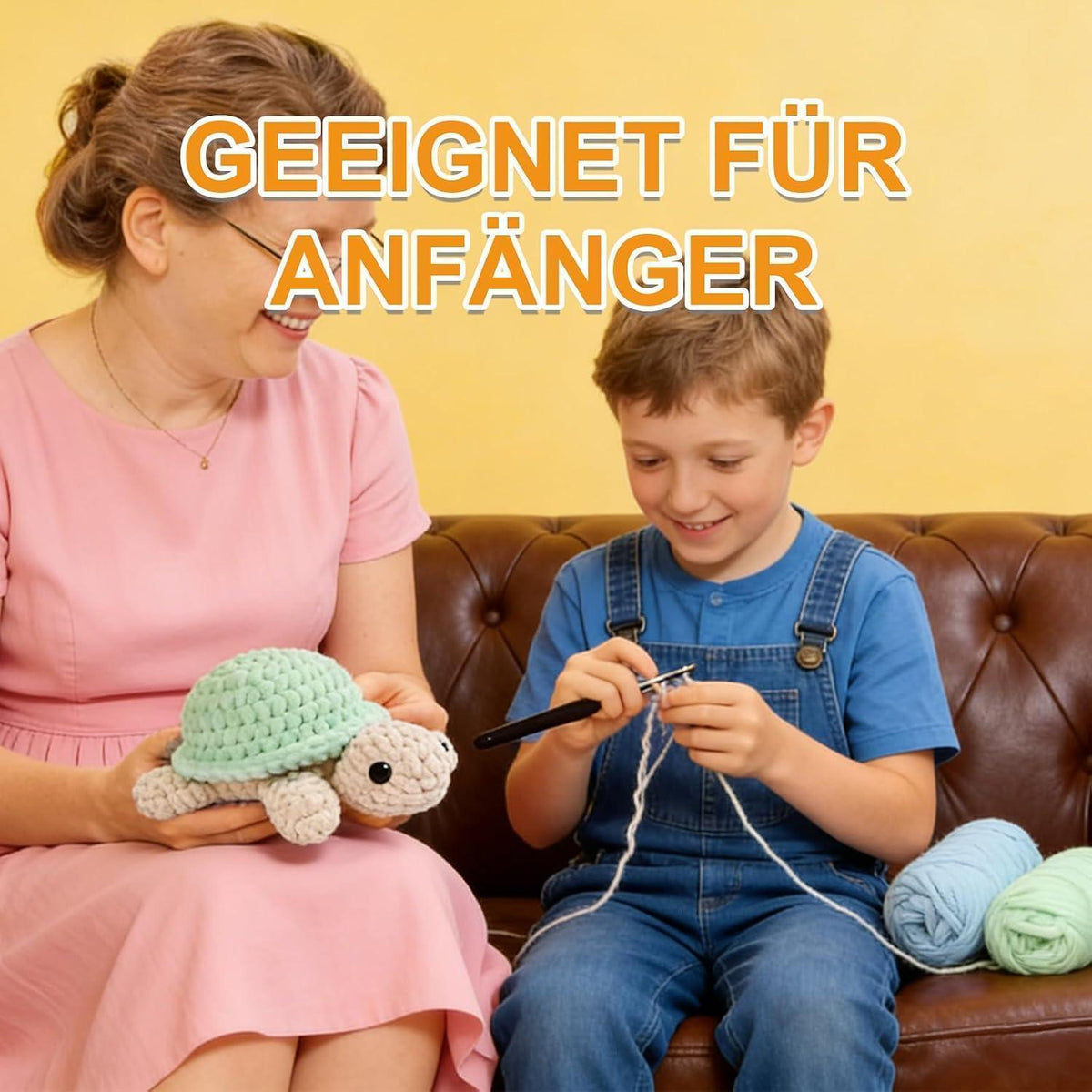 Häkelset Schildkröten für Anfänger mit Anleitung und Garn