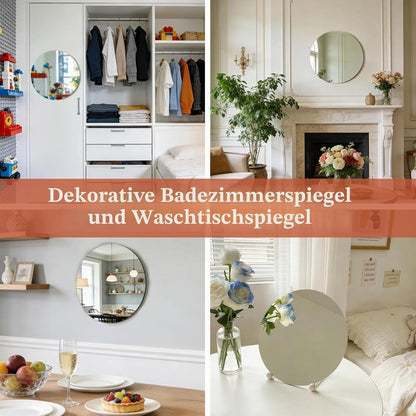Runder Wandspiegel 25cm – Selbstklebend, Rahmenlos & Klar