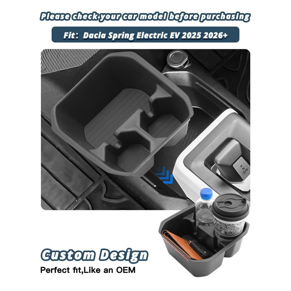 Mittelkonsole Organizer für Dacia Spring Electric EV 2025-2026