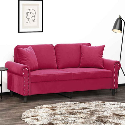 2-Sitzer Sofa Weinrot – Modernes Samtsofa mit Armlehne