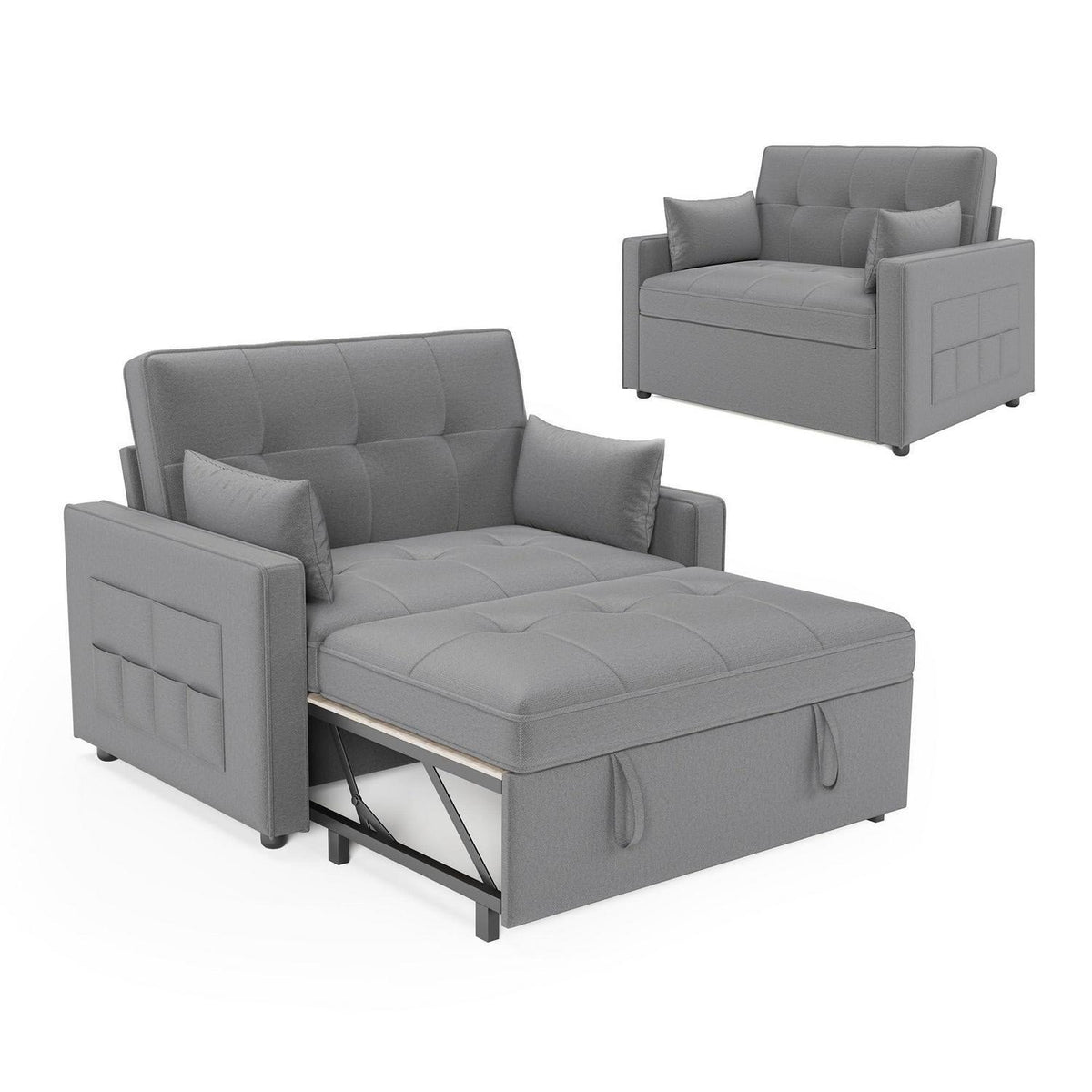 Schlafsofa 186x122cm – Verstellbare Schlafcouch mit Kissen & Stauraum