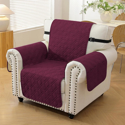 Sofaüberwurf 1-Sitzer Burgunderrot (60cm) – Rutschfest & Praktisch