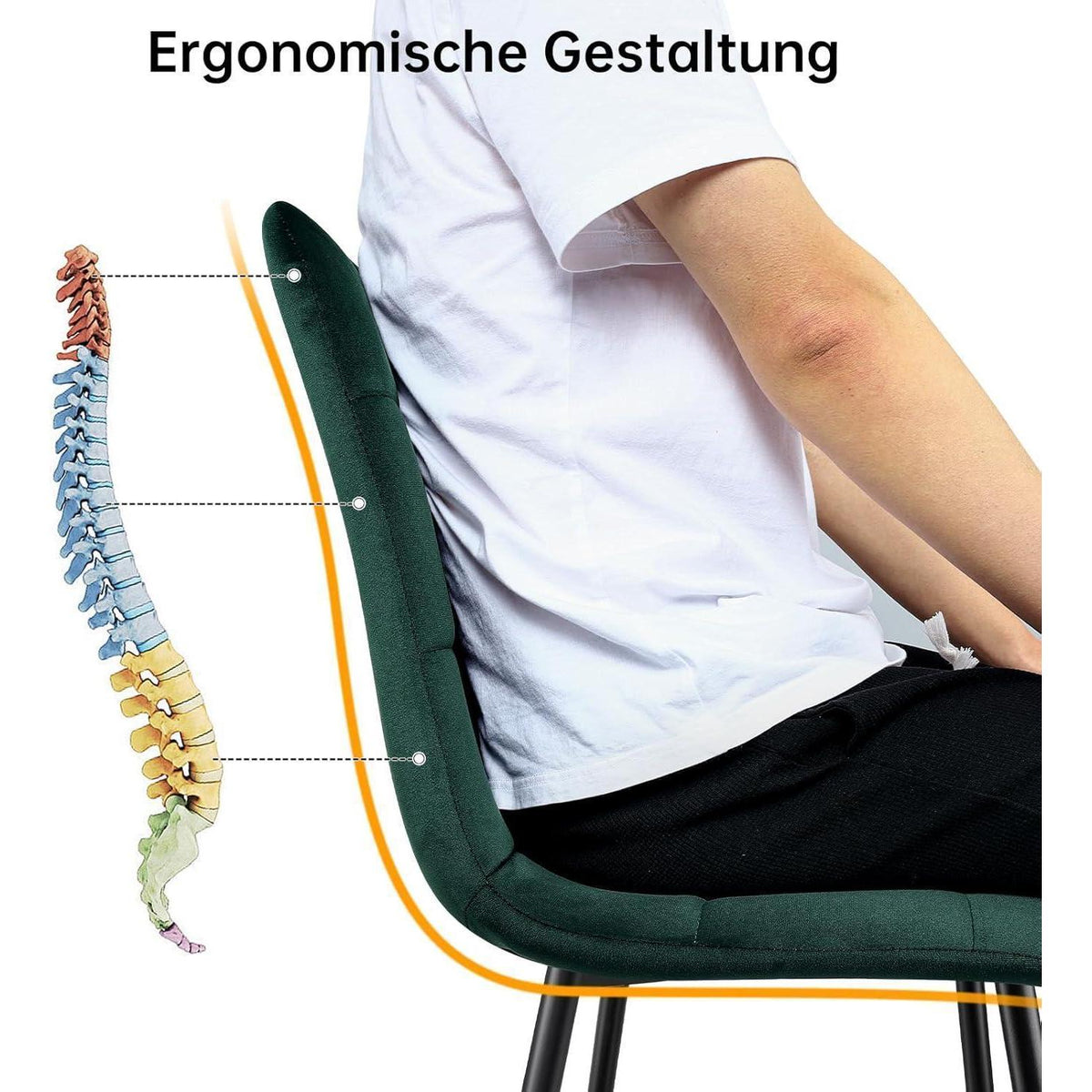 Esstisch Set Dunkelgrün & Dunkelholz | 140x80cm Tisch + 4 Stühle