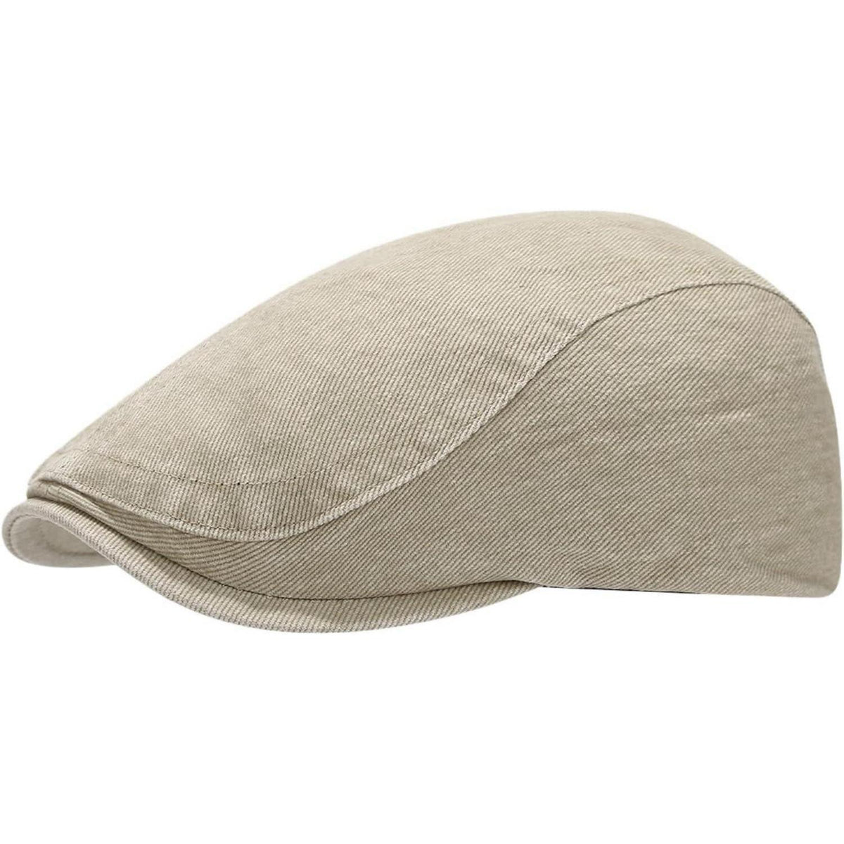 Vintage Herren Schiebermütze aus Baumwolle – Beige Flatcap