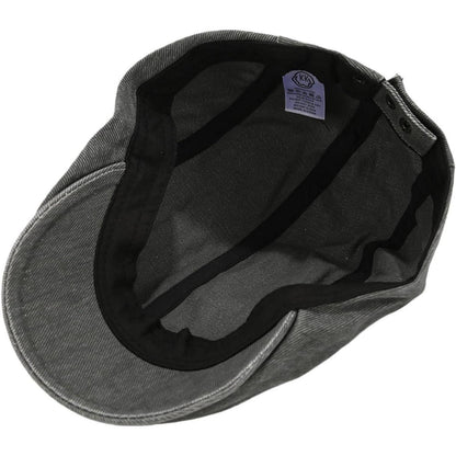 Vintage Herren Schiebermütze aus Baumwolle – Beige Flatcap