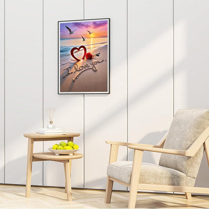 Malen nach Zahlen Valentinstag Blume mit Rahmen 20x30cm