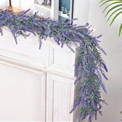 Lavendel Girlande 1,8m | Künstliche Lila Blumen Deko für Hochzeit & Garten