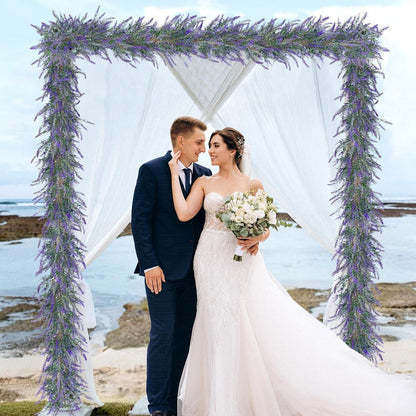 Lavendel Girlande 1,8m | Künstliche Lila Blumen Deko für Hochzeit & Garten