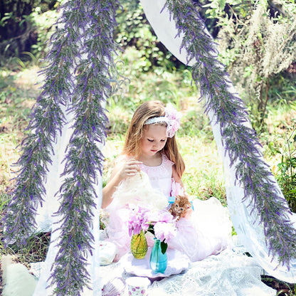 Lavendel Girlande 1,8m | Künstliche Lila Blumen Deko für Hochzeit & Garten