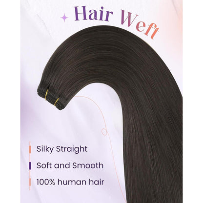 Echthaar Tressen Braun – Sew-in Haarverlängerung 35cm