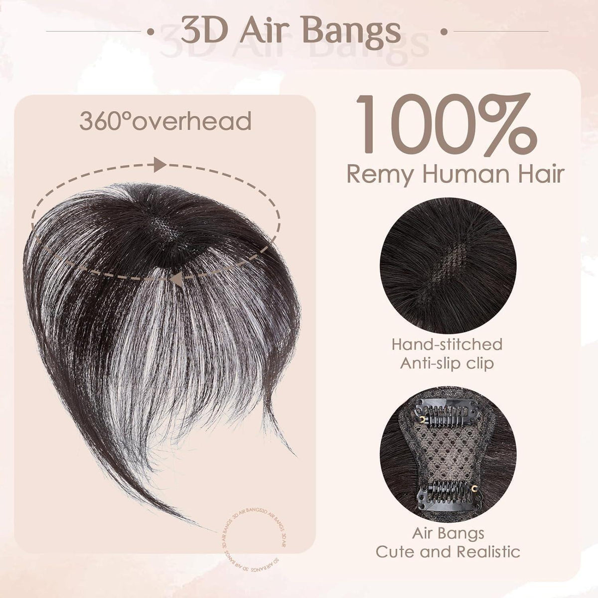 Clip-in Pony Echthaar 360° Abdeckung – Natürliches Schwarz