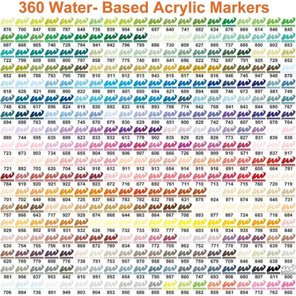 360 Acrylmarker Set – Intensive Farben für Stein, Holz & mehr