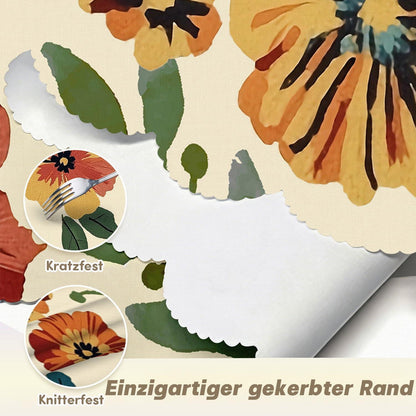 Runde Tischdecke 140 cm Vintage Wildblume | Wetterfest & Abwaschbar