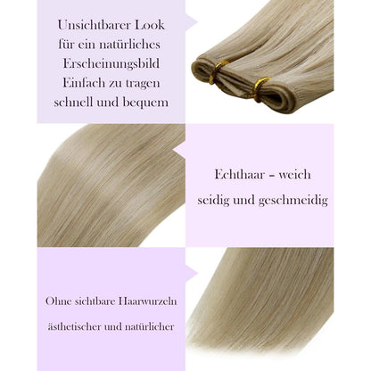 Echthaar Tressen Blond 50cm – Sew-In Weft Extensions #16/22