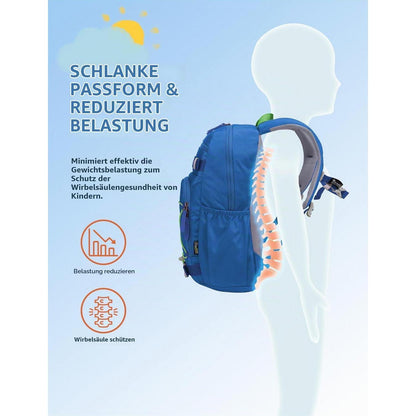 Kinderrucksack 18L – Dunkelblau für Schule & Wanderungen