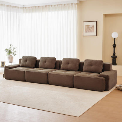 Modulares 4-Sitzer Cord Sofa – Tiefsitz & Komfort