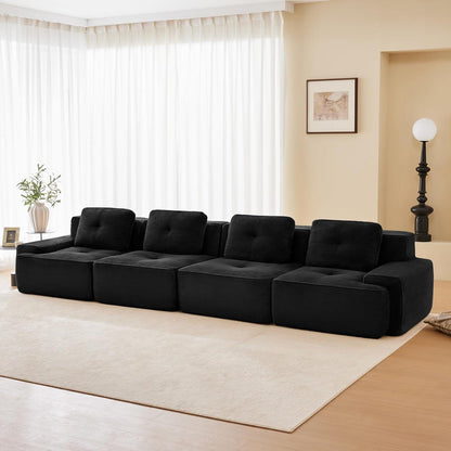 Modulares 4-Sitzer Cord Sofa – Tiefsitz & Komfort